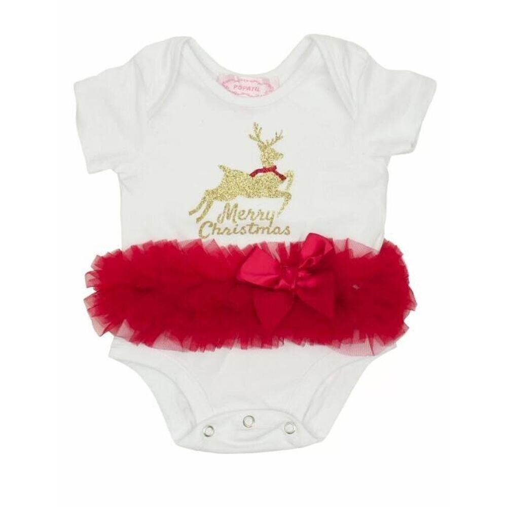 Popatu Baby Girl‎ Merry Christmas Skirted Tutu Bodysuit White 18mth $28